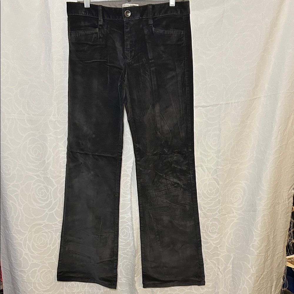 Banana Republic Dark Gray Flare Women's Velvet small cordoroy pant. Size 29.